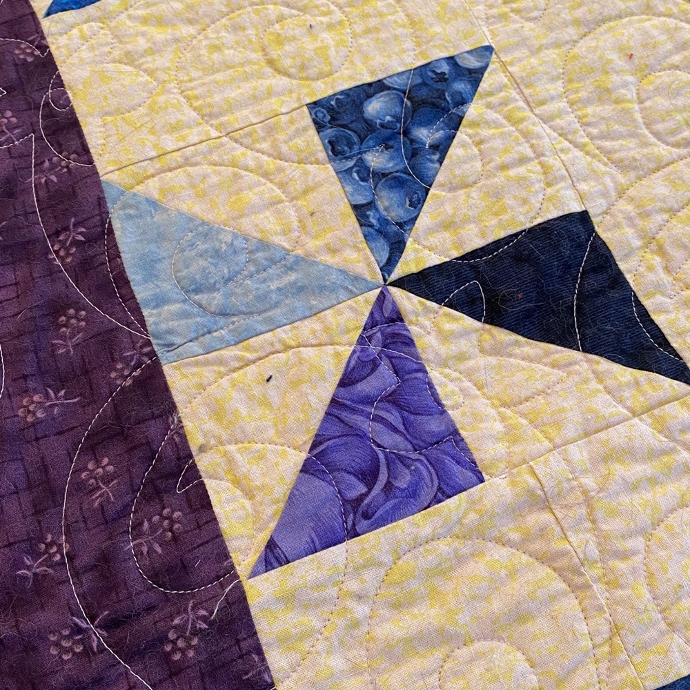Patchwork Quilt with Blue and Purple Accents - Full - Picture 7 of 10